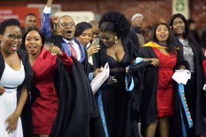 College of Humanities Graduates celebrate together