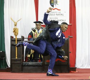 Dancing for Joy at graduating from UKZN