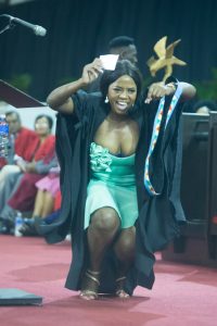 Excited College of Humanities graduate