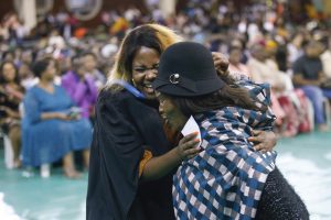 Mother and daughter share a special moment