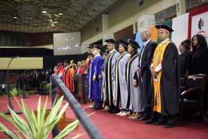 The academic procession onstage