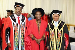 UKZN VC Prof Nana Poku Dr Protas Madlala and Chancellor Chief Justice Mogoeng Mogoeng