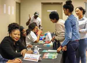 Learners and parents speak to College staff about programme offerings
